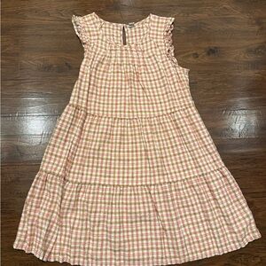 Old Navy Pink and Cream Checkered Kids Dress